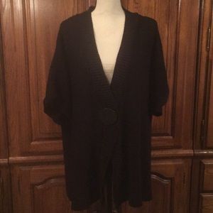 Plus Size Black Short Sleeve Sweater